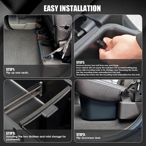 ملحقات صندوق الطاقم الفائق للتخزين تحت المقعد من DEDC تناسب 2015-2024 Ford F150 SuperCrew Cab & Crew Cab 2017-2023 F-250/F-350/F-450/F-550 Super Duty in Kuwait