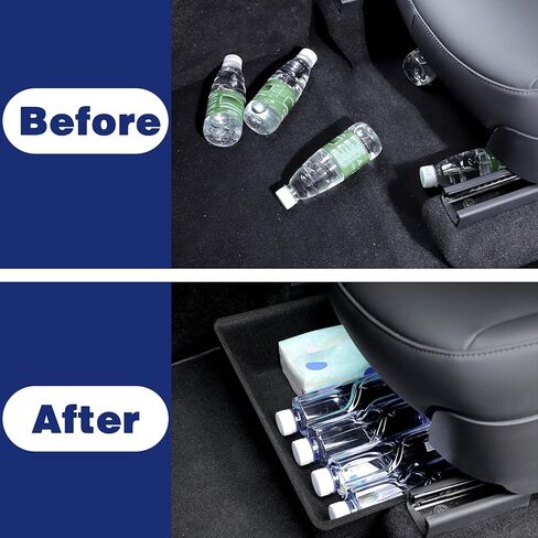 صندوق تخزين XTAUTO تحت المقعد متوافق مع 2016-2023 Tesla Model Y، صينية تنظيم مخفية تحت المقعد، حاوية درج مكعب، ملحقات Tesla Model Y، نسيج لباد مزدوج الجوانب (صينية واحدة فقط) in Kuwait