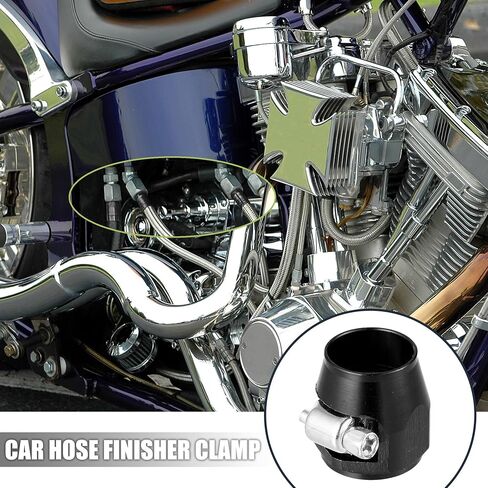 X AUTOHAUX 5 قطع AN8 Hex Car خرطوم التشطيب المرن المطاط الأنابيب المشبك مع المسمار الفرقة محول المناسب للنفط الوقود أنبوب المياه لهجة فضية in Saudi Arabia