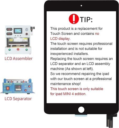 A-MIND For IPad Mini 4 A1538 A1550 Touch Screen Replacement（Not LCD,NO Home Button） With Screen Protector+Repair Tools(Black) in Saudi Arabia