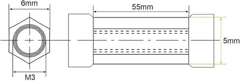 uxcell Hex Aluminum Standoff Spacer Column M3x45mm,for RC Airplane,FPV Quadcopter,CNC,Black,5pcs in Saudi Arabia