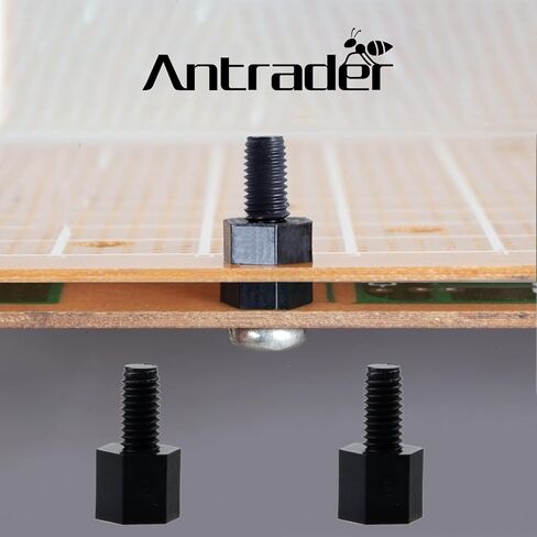 Antrader M3 x 5+6mm Nylon Male Female Thread Hex Nuts Spacer Standoff Screw PCB Pillar Black 100pcs in Kuwait
