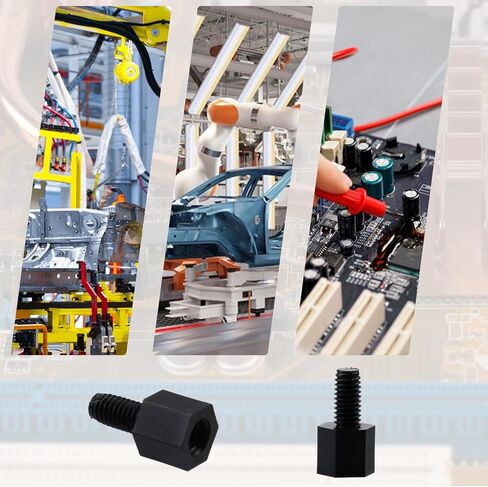 Antrader M3 x 5+6mm Nylon Male Female Thread Hex Nuts Spacer Standoff Screw PCB Pillar Black 100pcs in Kuwait