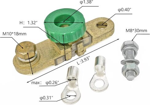 مفتاح بطارية SiMaXuanCar 12 فولت ~ 24 فولت، مفتاح فصل البطارية العلوي، عازل مفتاح البطارية الرئيسي لقطع الطاقة السالبة (نوع العمود الجانبي) in Kuwait