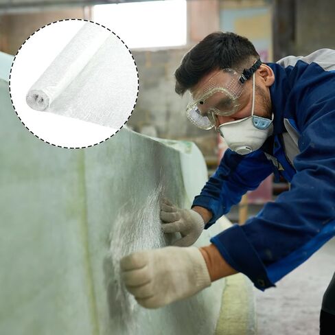 حصيرة حبلا مفرومة من الألياف الزجاجية مقاس 1.5 أونصة من تشابو، 10 ياردات × 50 بوصة لفة حصيرة قماش من الألياف الزجاجية واسعة، 3 أدوات بكرة من الألياف الزجاجية، بكرة فقاعات تصفيح من راتنج الألياف الزجاجية لإصلاح قارب حوض الاستحمام وحوض الاستحمام in Kuwait