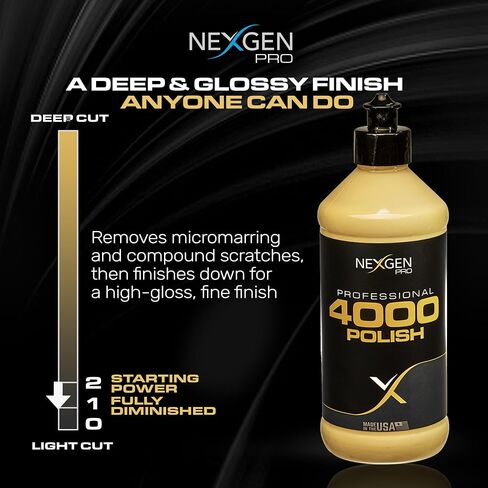 Nexgen Pro 4000 Finishing Polish 16 oz | Body Shop Safe Polishing Compound | Free of Fillers, Made in The USA, Little to No Abrasives Car Polish | Removes Micro-Imperfections in Saudi Arabia