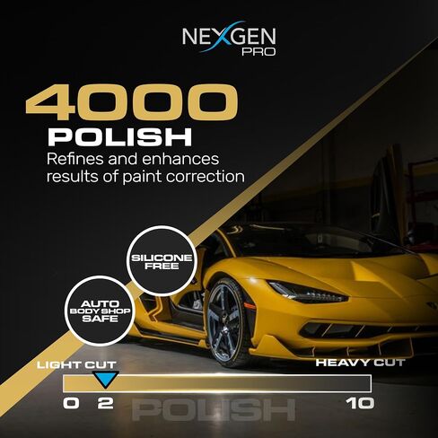 Nexgen Pro 4000 Finishing Polish 16 oz | Body Shop Safe Polishing Compound | Free of Fillers, Made in The USA, Little to No Abrasives Car Polish | Removes Micro-Imperfections in Saudi Arabia
