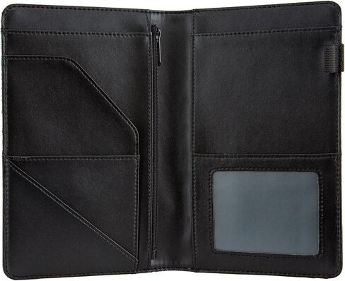 Server Books,Waitress Book Zipper Leather Serving Book Guest Check Book Server Note Pads Holder Organizer Wallet Money Holder Pouch Fit Apron (Black/White) in Saudi Arabia