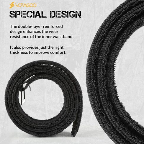 Votagoo 1.5" Inner Belt Loop Liner with Metal Buckle, EDC Inner Belt for Duty Belt CCW Gun Fits 1.75"-2" Loop Outer Belt in Saudi Arabia