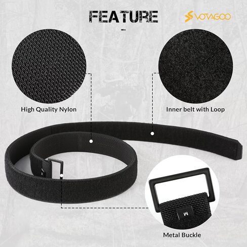 Votagoo 1.5" Inner Belt Loop Liner with Metal Buckle, EDC Inner Belt for Duty Belt CCW Gun Fits 1.75"-2" Loop Outer Belt in Saudi Arabia