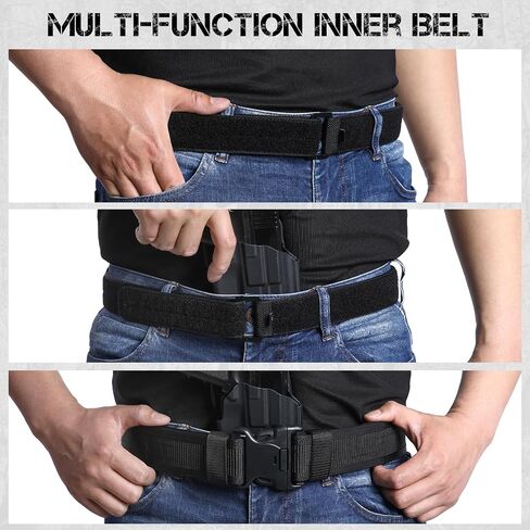 Votagoo 1.5" Inner Belt Loop Liner with Metal Buckle, EDC Inner Belt for Duty Belt CCW Gun Fits 1.75"-2" Loop Outer Belt in Saudi Arabia