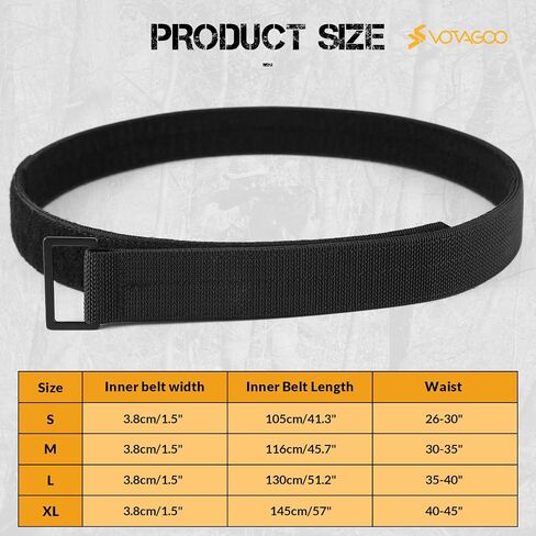 Votagoo 1.5" Inner Belt Loop Liner with Metal Buckle, EDC Inner Belt for Duty Belt CCW Gun Fits 1.75"-2" Loop Outer Belt in Saudi Arabia