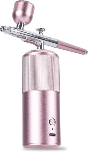OKUPAN Nail Airbrush Machine - Cordless Airbrush Kit with Compressor - Portable Airbrush for Nails, Cake Cookies Decorating, Makeup, Barber, Model Painting (Pink) in Saudi Arabia