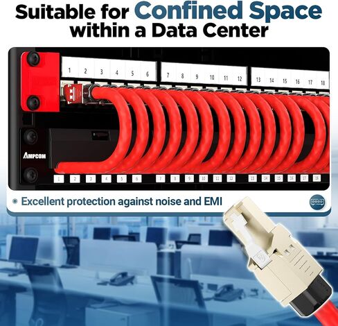AMPCOM STP CAT6A RJ45 Connector, Zinc Alloy, Tool-Free, 10Gbps, Enterprise, Industrial Grade RJ45 Connector 12-Pack in Saudi Arabia