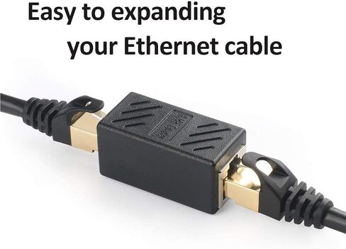 2 حزمة RJ45 مقرنة كابل إيثرنت مقرنة LAN موصل مضمنة Cat7 Cat6 Cat5e Cat5 كابل إيثرنت موسع محول أنثى إلى أنثى (أسود) in Saudi Arabia