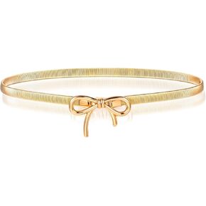 Bow Belts for Women, Gold Belt Women With Bow-Knot, Stretchy Bow Metal Chain Belt Women's Belts For Dresses Formal Jeans Shirt in Saudi Arabia