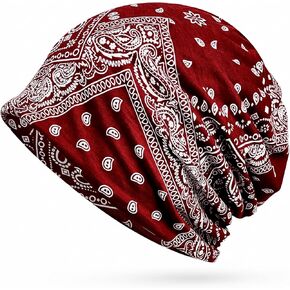 قبعة MyNoogin® Bandana Beanie - قبعة صغيرة ذات نهاية مغلقة من القطن بنسبة 100%، أغطية رأس ناعمة قابلة للتنفس للرجال والنساء، مقاس واحد يناسب الجميع in Saudi Arabia