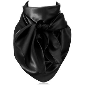 Wild Rag 35.43 بوصة أسود Wild Rags البوليستر وشاح غربي كبير جدًا حريري ناعم متين وشاح رعاة البقر لكل من الرجال والنساء، أنيق ومتعدد الاستخدامات in Kuwait