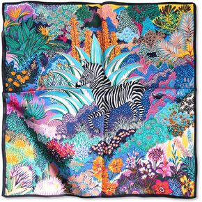 Silk Scarf Women Small Square Scarf Cartoon Print Flower Geometric Pattern Neckerchief Bandanas Hair Scarf 53×53cm in Kuwait
