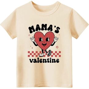 Toddler Boys Girls Valentine's Day Shirts Cute Hearts Graphic T-Shirt Short Sleeve Tees Tops 2-7 Years in Saudi Arabia