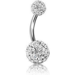 Crystal Clear Belly Button Navel Ring Bling Surgical Steel 14g in Kuwait
