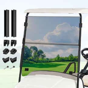 EZGO Golf Cart Windshield-Fold Down Windshield Anti-Impact Resistant, EZGO Windshield with Windshield Clips and Screws, Fits 1995-2013 EZGO TXT, DCS, PDS Electric and Gas Golf Carts in Kuwait