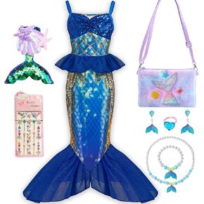 Mermaid Costume for Girls, Princess Dress Set with Accessories, Party & Halloween Outfit in Saudi Arabia