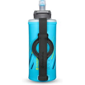 HydraPak SkyFlask Speed ​​350ml - قارورة مياه خفيفة الوزن وقابلة للطي محمولة باليد - (350 مل/12 أونصة) - حزام يد قابل للتعديل، غطاء مقاوم للانسكاب، أزرق ماليبو in Kuwait