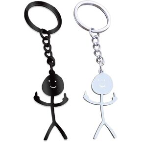 الفولاذ المقاوم للصدأ مضحك خربش المفاتيح الأوسط الاصبع قلادة كيرينغ الصداقة مجوهرات هدية للرجال النساء in Kuwait