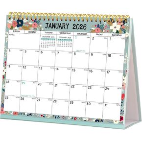 Desk Calendar 2025-2026 - Standing Flip Desktop Calendar 2025-2026, 18 Months (Jul. 2025 - Dec. 2026), 10" x 8", Large with Notes, To-Do Lists, Yearly Overview, Thick Paper, Great for Easy Planning in Kuwait