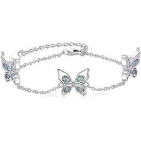 925 Sterling Silver Irregular Opal Bracelet/Anklet Collection for Women 7+2 inch length(Adjustable 7" to 9") in Kuwait