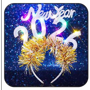 جونكي تضيء 2026 عقال ليلة رأس السنة الجديدة زي خوذة Led NYE إكسسوارات الشعر للنساء in Kuwait