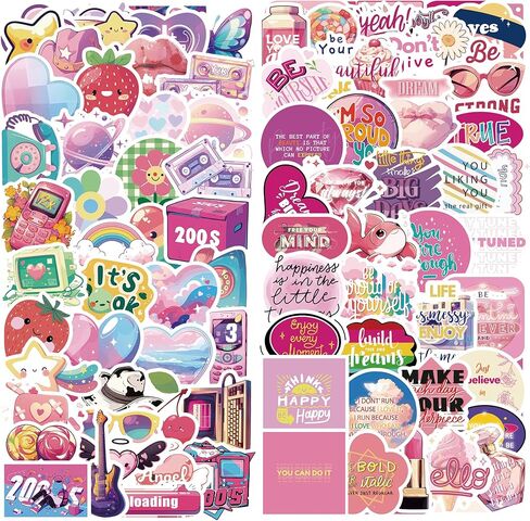 Stickers 400 Pcs, Cartoon Water Bottle Sticker, Waterproof Cute Flowers Skateboard Luggage Laptops Bumper Holiday Decorations, Accessories in Saudi Arabia