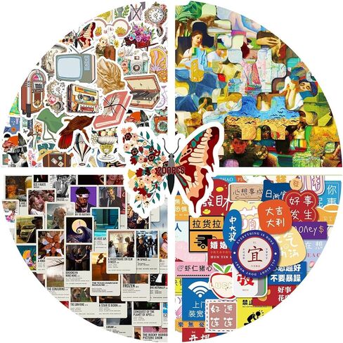 Stickers 400 Pcs, Cartoon Water Bottle Sticker, Waterproof Cute Flowers Skateboard Luggage Laptops Bumper Holiday Decorations, Accessories in Saudi Arabia