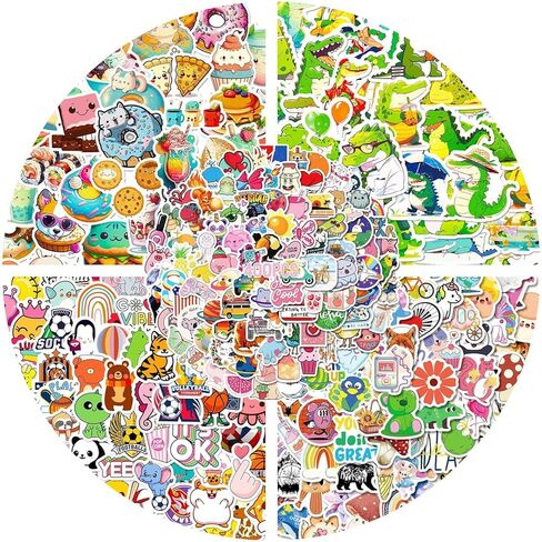 Stickers 400 Pcs, Cartoon Water Bottle Sticker, Waterproof Cute Flowers Skateboard Luggage Laptops Bumper Holiday Decorations, Accessories in Saudi Arabia