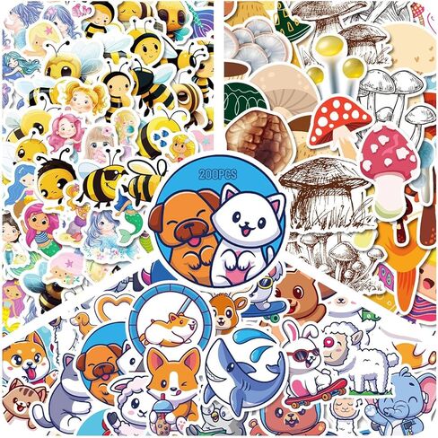 Stickers 400 Pcs, Cartoon Water Bottle Sticker, Waterproof Cute Flowers Skateboard Luggage Laptops Bumper Holiday Decorations, Accessories in Saudi Arabia