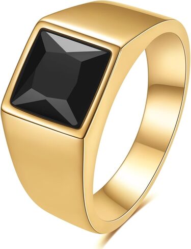 MYNENEY أسود/أخضر/أزرق/أحمر/أصفر مكعب زركونيا العصابات خواتم للرجال بيان Signet الزفاف خاتم الخطوبة الأحجار الكريمة العصابات جوهرة للنساء الرجال in Kuwait