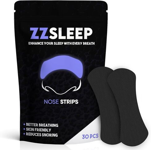 شرائط الأنف ZZSLEEP (30 شريطًا) - شرائط قوية جدًا لنوم أفضل وتخفيف الشخير وتعزيز التنفس - مثالية للرياضة والتمارين والاستخدام الليلي - شريط أنف صديق للبشرة ومقاوم للعرق in Saudi Arabia
