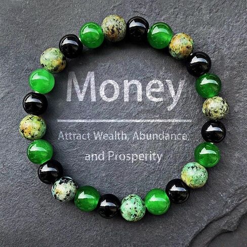 Money Attraction Bracelets for Women Men Handmade Natural Green Crystal Zoisite Beaded Strecthy Bracelet Encouragement Gifts in Saudi Arabia