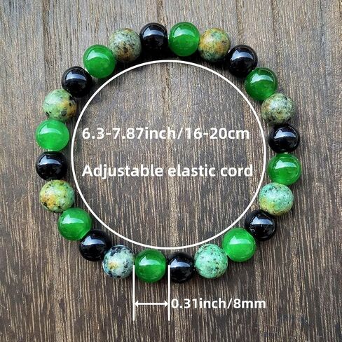 Money Attraction Bracelets for Women Men Handmade Natural Green Crystal Zoisite Beaded Strecthy Bracelet Encouragement Gifts in Saudi Arabia