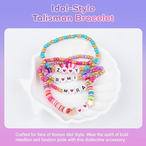 Cosplay Bracelets 4Pcs/Set Stackable Stretch Friendship Bracelets Korean Style Birthday Christmas Jewelry Gifts for Fans in Saudi Arabia
