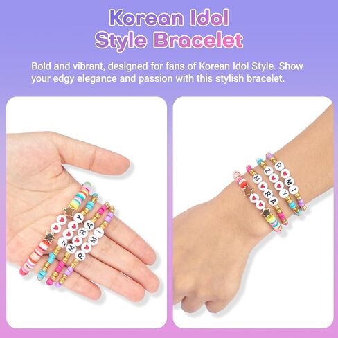 Cosplay Bracelets 4Pcs/Set Stackable Stretch Friendship Bracelets Korean Style Birthday Christmas Jewelry Gifts for Fans in Saudi Arabia