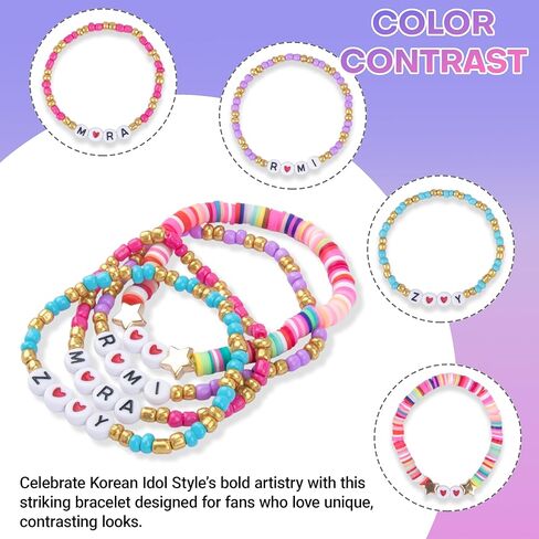 Cosplay Bracelets 4Pcs/Set Stackable Stretch Friendship Bracelets Korean Style Birthday Christmas Jewelry Gifts for Fans in Saudi Arabia