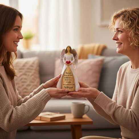 تمثال شكرًا لك الملاك مقاس 5.5 سم - هدية تقدير ملهمة للنساء وزملاء العمل والمعلمين والممرضات والأصدقاء لتقدير الموظفين، أو عيد الميلاد، أو عيد الأم، أو التقاعد أو عيد الميلاد in Saudi Arabia