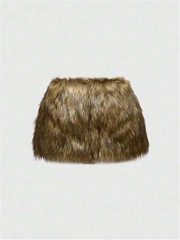 Women's Y2K Punk Fuzzy Faux Fur Mini Skirts Low Rise Bodycon Night Out Club Skirt in Saudi Arabia