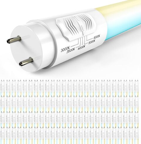 Sunco 6 Pack T8 LED Bulbs 4 Foot, LED Fluorescent Tube Replacement, 4ft LED Tube Light, Ballast Bypass, 18W, 2200 LM, Selectable CCT 3000K/3500K/4000K/5000K/6000K, Single Ended Power, Frosted Lens UL in Kuwait