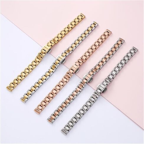 Metal Watch Chain 10mm 20mm 22mm Ladies' Stainless Steel Watchband Replacement Watch Strap Bracelet in Saudi Arabia
