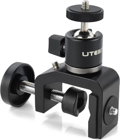 UTEBIT C Clamp Camera Mount Tripod Clamp with Mini Ball Head Desk Clamps（1/4 Thread Hole）C Clamp Mount with 1/4" Hot Shoe Compatible for Camera Woodworking Desktop in Kuwait