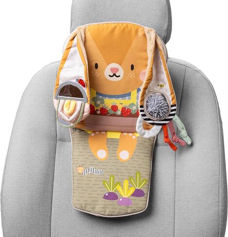 Musical Car Seat Toys for 0-12 Month Old Babies - Activity Center with Sensory Soft Hanging Toys and Mirror - Carseat Gift for Infants in Kuwait