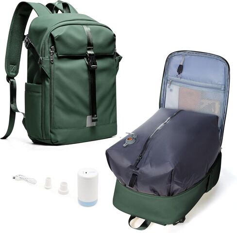 حقيبة ظهر للسفر من سيفيو مع مضخة كهربائية، حقيبة أغراض شخصية مقاومة للماء، حقيبة كمبيوتر محمول مضادة للسرقة للنساء والرجال للعمل/الرحلة/صالة الألعاب الرياضية مع حقيبة مبللة وحجرة للأحذية، بيج in Kuwait